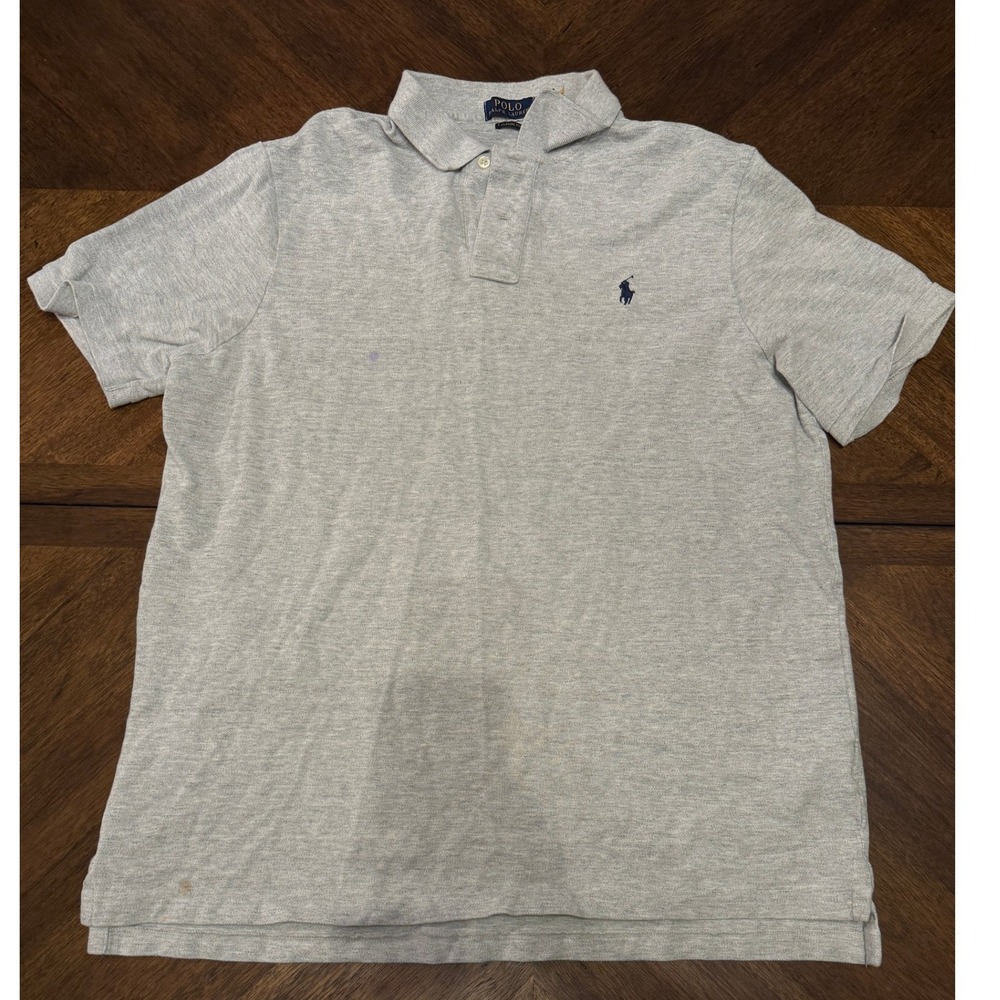 Polo Ralph Lauren Mens Gray Classic Fit Short Sleeve Polo Shirt XL |W1